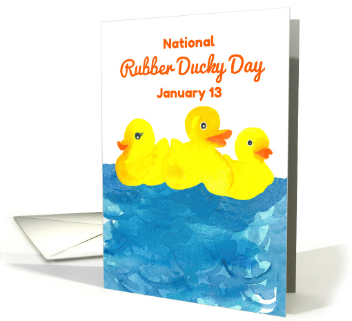 National Rubber Ducky Day January 13 Watercolor card (1595784)