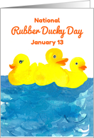 National Rubber Ducky Day January 13 Watercolor card