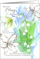 For Your May Birthday Lily Of The Valley Botanical card