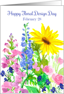 Happy Floral Design Day February 28 Flower Bouquet card