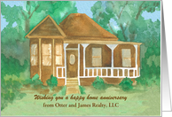 Happy Home Anniversary From Realtor Custom Name card