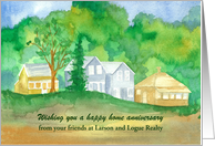 Happy First Home Anniversary Real Estate Custom Name card