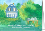 Happy First Home Anniversary Real Estate Custom Name card