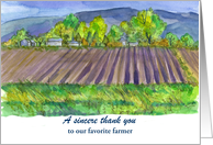 Thank You Farmer Field Mountains Custom Name card