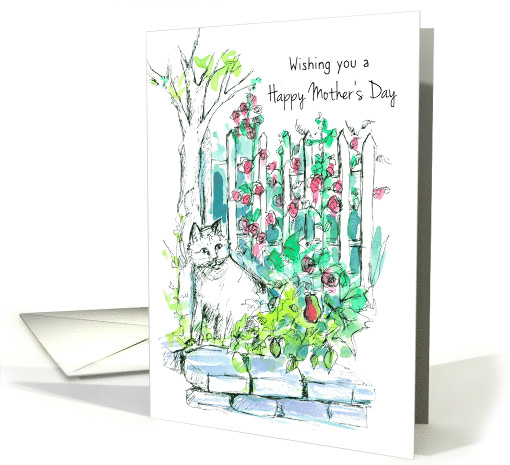 Wishing You A Happy Mother's Day Cat In The Garden card (1613540)