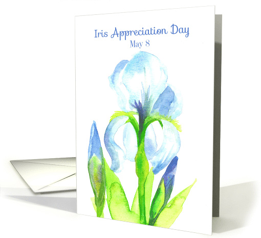 Iris Appreciation Day May 8 Watercolor Flower card (1617004)