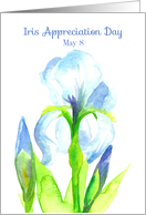 Iris Appreciation Day May 8 Watercolor Flower card