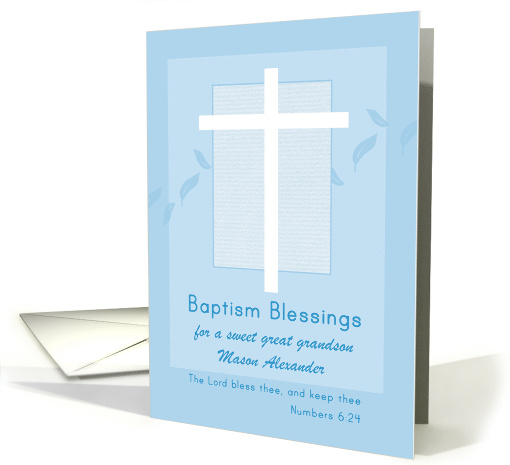 Baptism Blessings Great Grandson Bible Verse Custom Name card