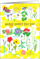World Honeybee Day August Plants Honeycomb card