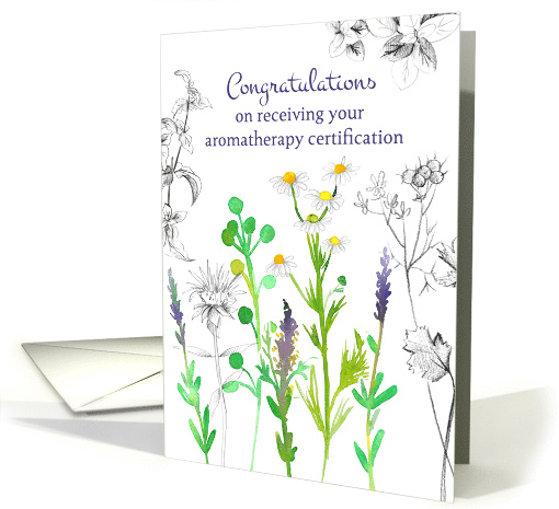 Congratulations Aromatherapy Certification Plants Herbs card (1652948)