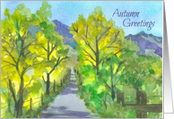 Autumn Greetings Fall Trees Mountain Landscape card
