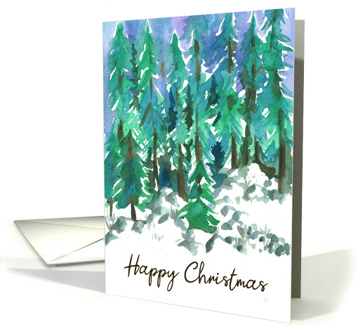 Happy Christmas Winter Snow Forest Landscape card (1654368)