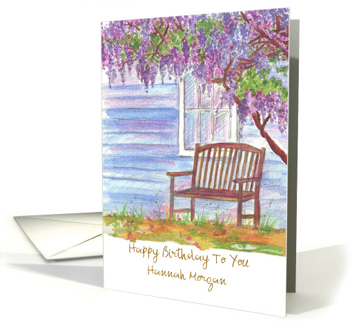 Happy Birthday Wisteria Tree Peaceful House Custom card (1658734)