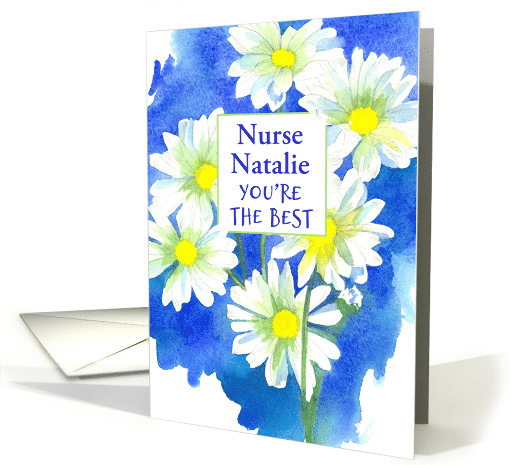 Nurse Thank You Daisy Flowers Custom Name card (1663886)