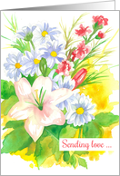 Sending Love Happy Valentine’s Flower Bouquet card