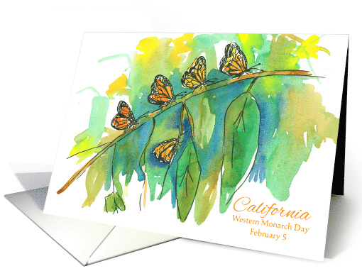 California Western Monarch Day February 5 Butterflies card (1669120)