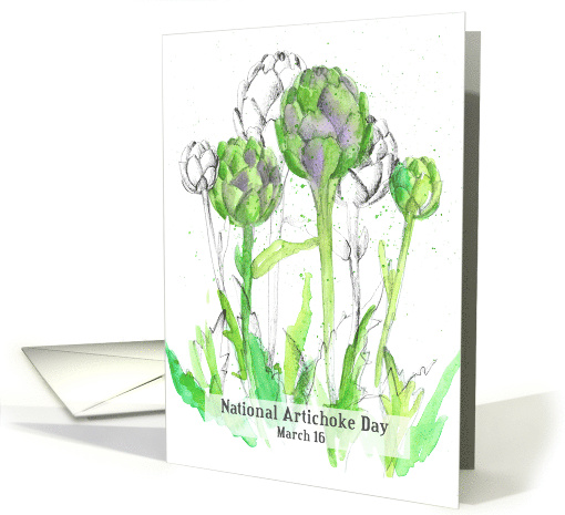 National Artichoke Day March 16 Vegetable Food Spatter Effect card