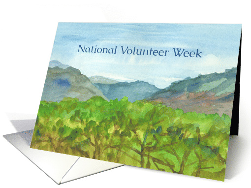 National Volunteer Week Mountain Forest Landscape card (1679294)