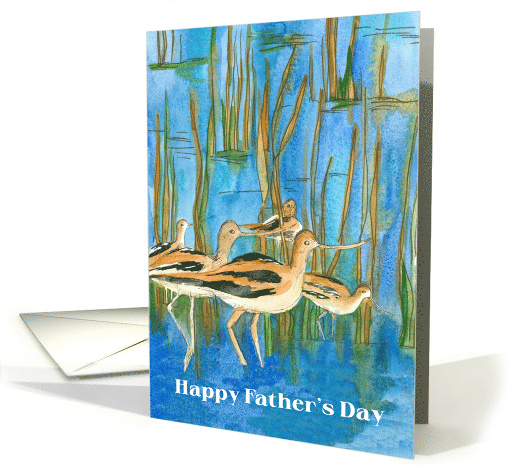 Happy Father's Day for Dad Avocets Shore Birds Water Fowl card