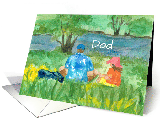 Thank You Dad Happy Father's Day Creek Picnic card (1682536)