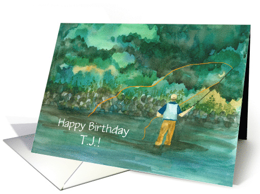 Happy Birthday River Fly Fishing Custom Name card (1689528)