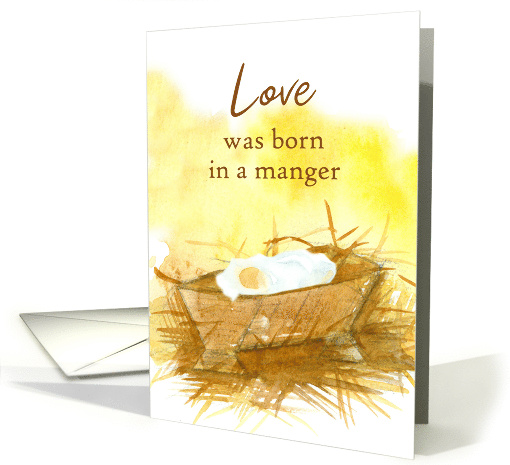 Love Was Born In A Manger Christmas Baby Jesus card (1690062)
