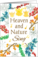 Heaven And Nature Sing Angels Religious Christmas card