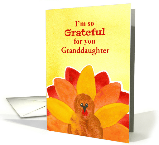 I'm So Grateful For You Granddaughter Turkey Custom Relation card