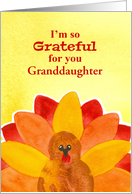 I’m So Grateful For You Granddaughter Turkey Custom Relation card