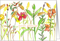 Autumn Greetings Watercolor Wildflowers Season card