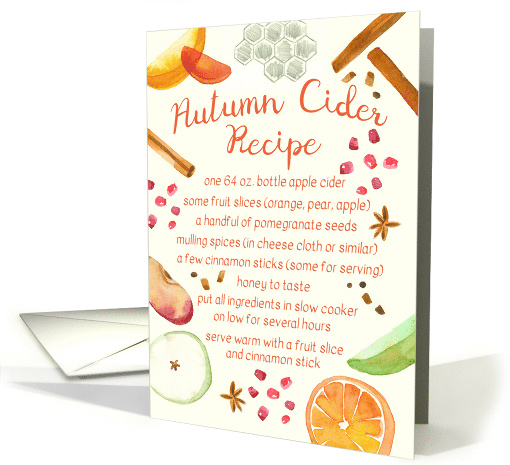 Autumn Cider Recipe Fruit Spice Honeycomb card (1696072)