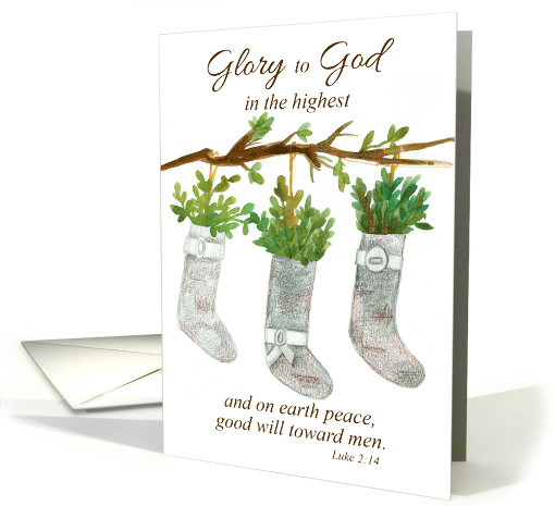 Glory To God In The Highest Peace Olive Branch Scripture card