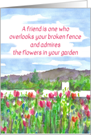 Friendship Thank You Flower Garden Mountains card