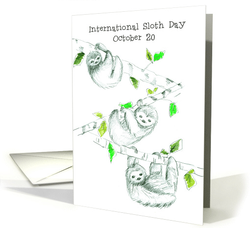 International Sloth Day October 20 Rainforest Animal card (1703566)