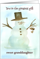 Granddaughter You’re A Gift Snowman Custom Name Christmas card