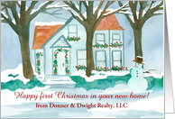 First Christmas In New Home From Realtor Custom Name card