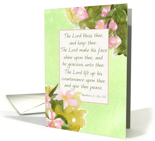 Christian Birthday Bible Verse Numbers 6 24 Apple Blossom card