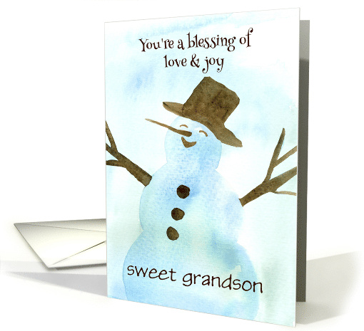 Merry Christmas Grandson You're A Blessing Love Joy Custom card