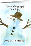 Merry Christmas Grandson You’re A Blessing Love Joy Custom card