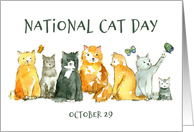 National Cat Day October 29 Butterflies Kitten card