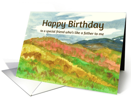 Happy Birthday Friend Who's Like A Father To Me Desert Mountains card
