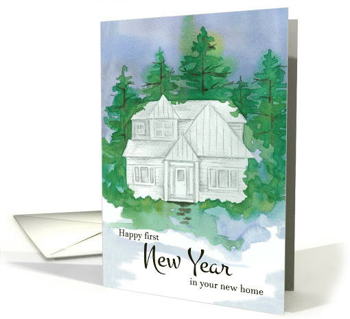 Happy First New Year In Your New Home Winter Landscape card (1710954)