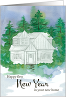 Happy First New Year In Your New Home Winter Landscape card