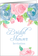 Bridal Shower Invitation Pink Gray Roses card