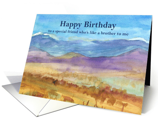 Happy Birthday Friend Like A Brother To Me Desert Landscape card