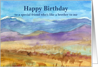 Happy Birthday Friend Like A Brother To Me Desert Landscape card