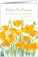 Mother’s Day Blessings Bible Verse Proverbs 31 California Poppies card