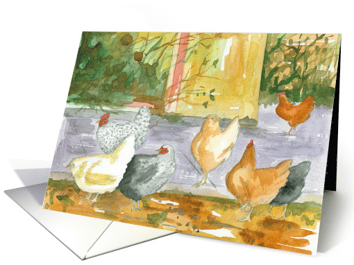 Happy Birthday From All Of Us Chickens Hens Farm card (1729716)