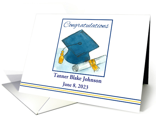 Graduation Congratulations Cap Diploma Custom card (1729808)