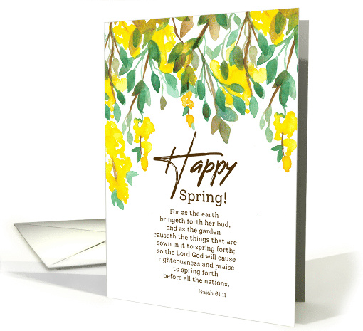 Happy Spring Bible Verse Isaiah 61 Religious Floral card (1731394)
